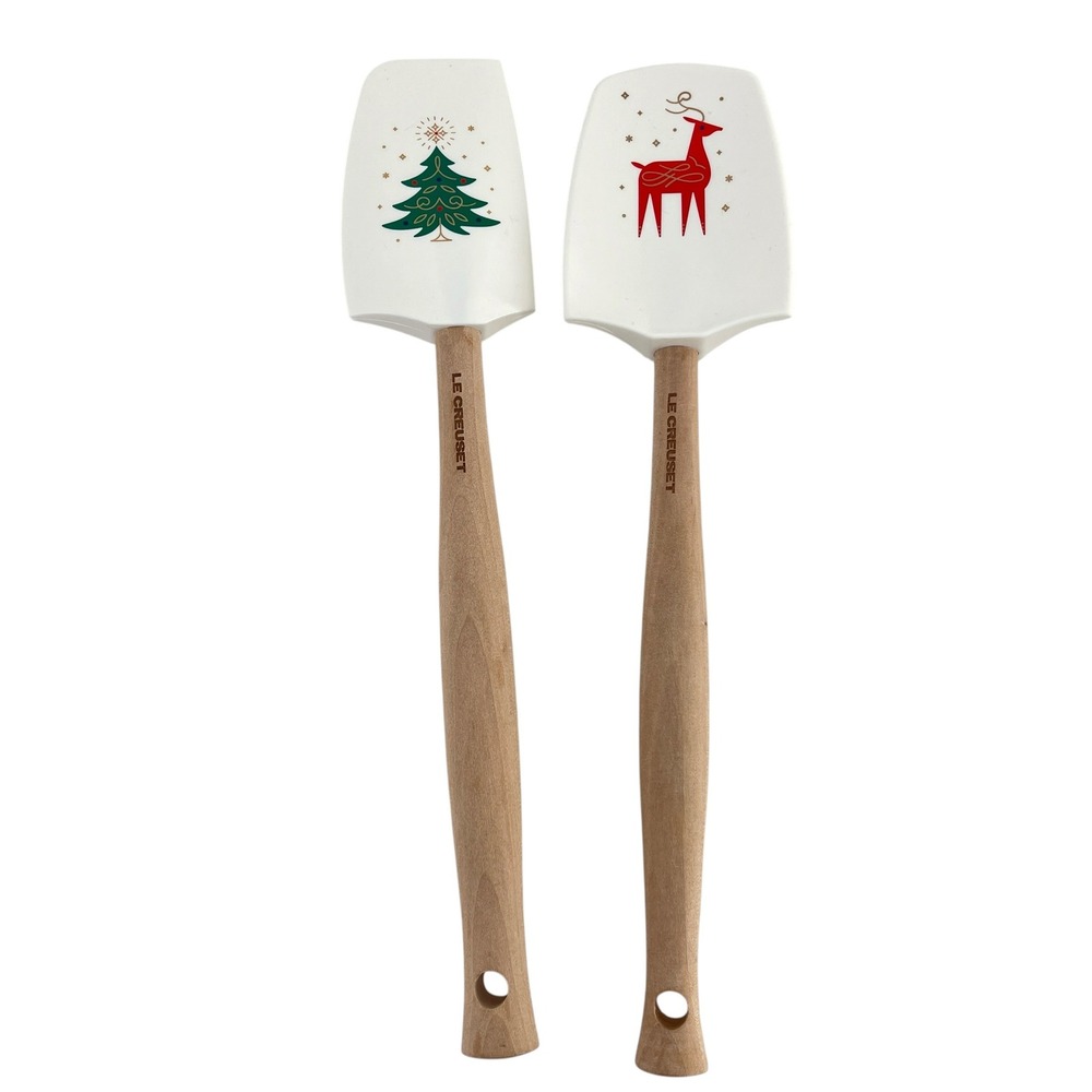 Le Creuset Noël Collection Silicone Spatula Set - Christmas Tree & Reindeer